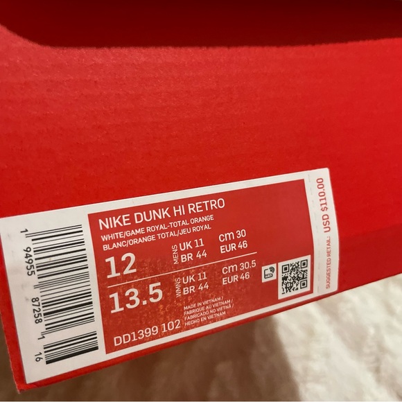 Nike Dunk High Game Royal - Size 12 - Picture 5 of 6